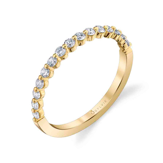 Sylvie Stackable Wedding Band - Cerise 14k Gold Yellow