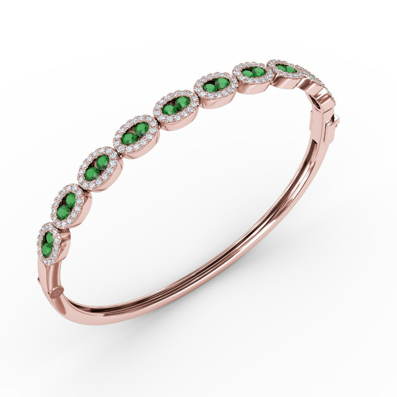 Fana Whimsical Emerald & Diamond Bangle