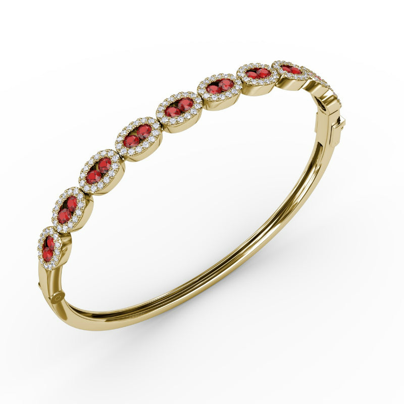 Fana Whimsical Ruby & Diamond Bangle