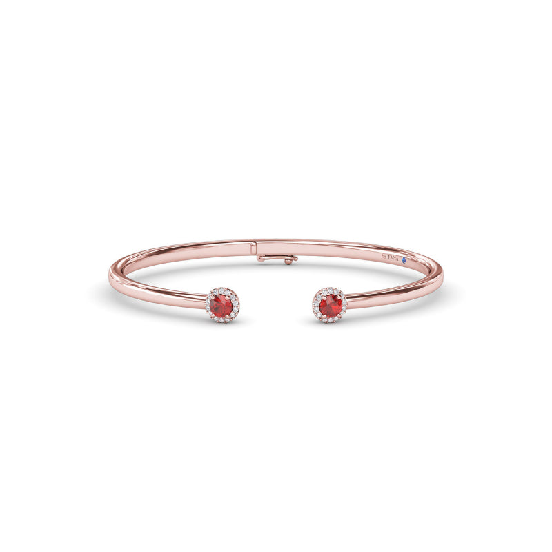 Fana Halo Ruby and Diamond Bangle