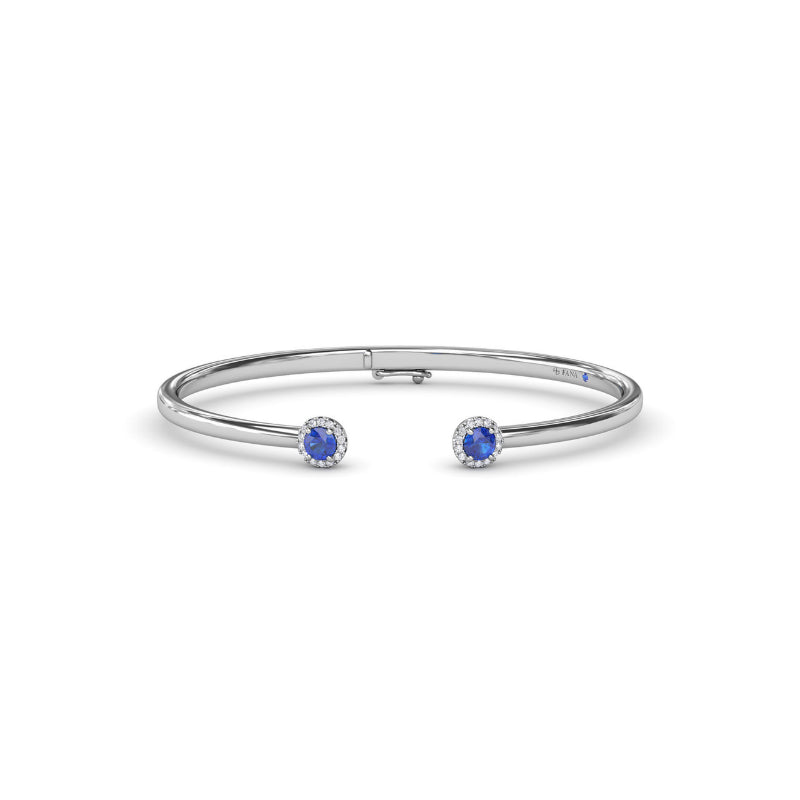 Fana Halo Sapphire and Diamond Bangle