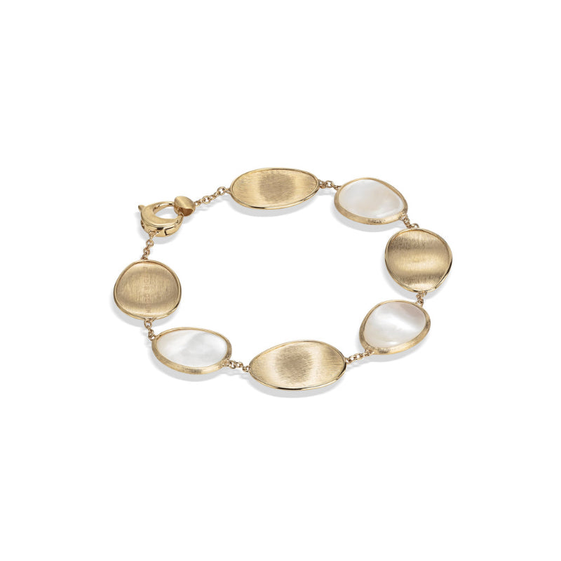 Marco Bicego Lunaria Collection 18K Yellow Gold White Mother of Pearl Bracelet