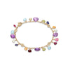 Marco Bicego Paradise Collection 18K Yellow Gold Amethyst and Mixed Gemstone Single Strand Bracelet