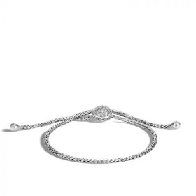 JOHN HARDY SILVER CLASSIC CHAIN WOMEN'S DIAMOND STATION BRACELET