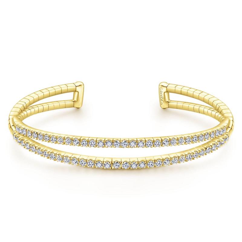 Gabriel & Co. 14k Yellow Gold Demure Diamond Bangle Bracelet