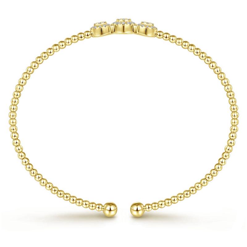 Gabriel & Co. 14k Yellow Gold Bujukan Diamond Bangle Bracelet