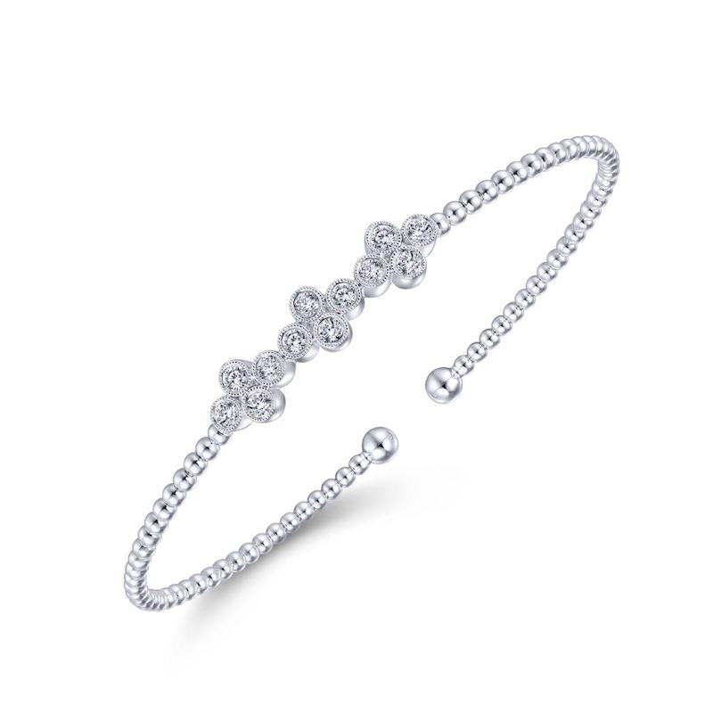 Gabriel & Co. 14k White Gold Bujukan Diamond Bangle Bracelet