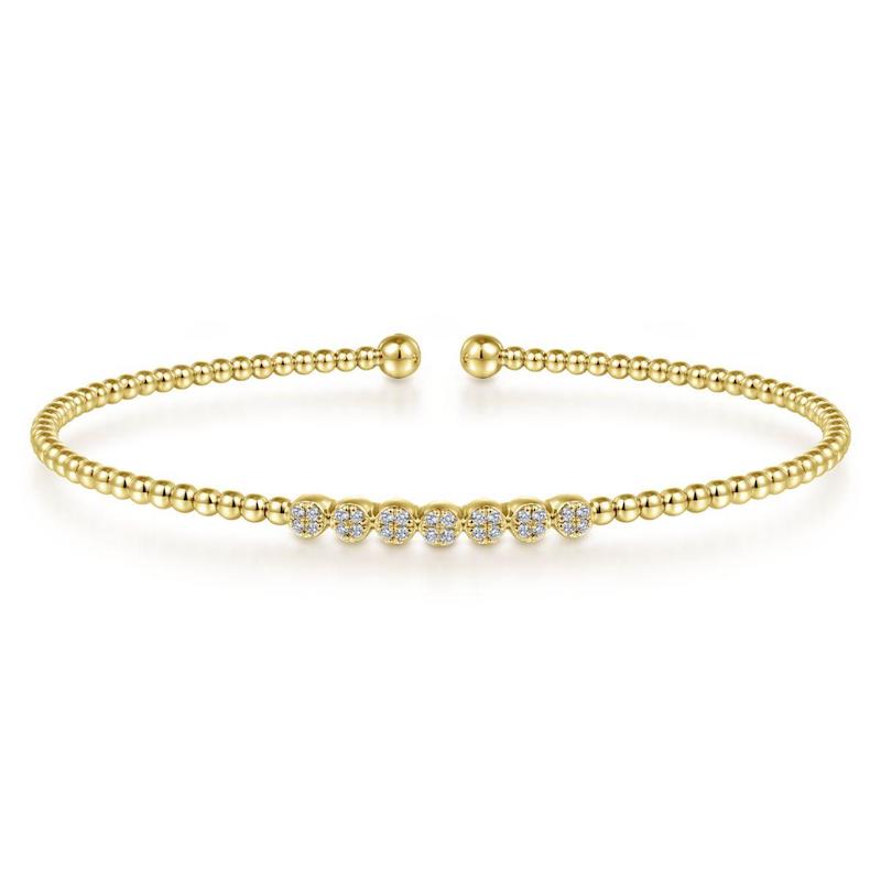 Gabriel & Co. 14k Yellow Gold Bujukan Diamond Bangle Bracelet