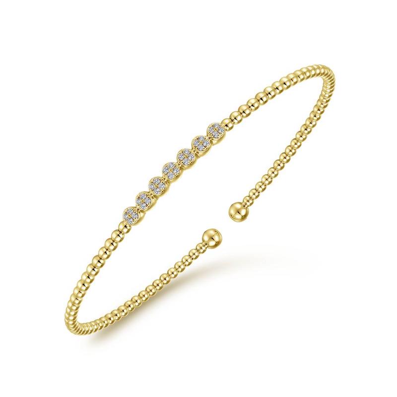 Gabriel & Co. 14k Yellow Gold Bujukan Diamond Bangle Bracelet