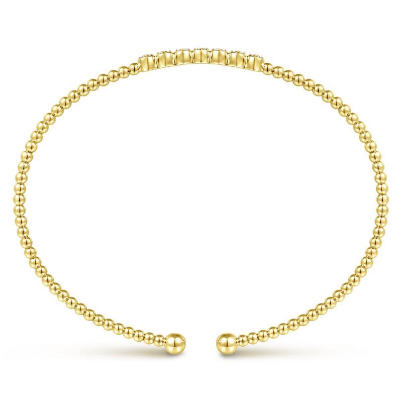 Gabriel & Co. 14k Yellow Gold Bujukan Diamond Bangle Bracelet