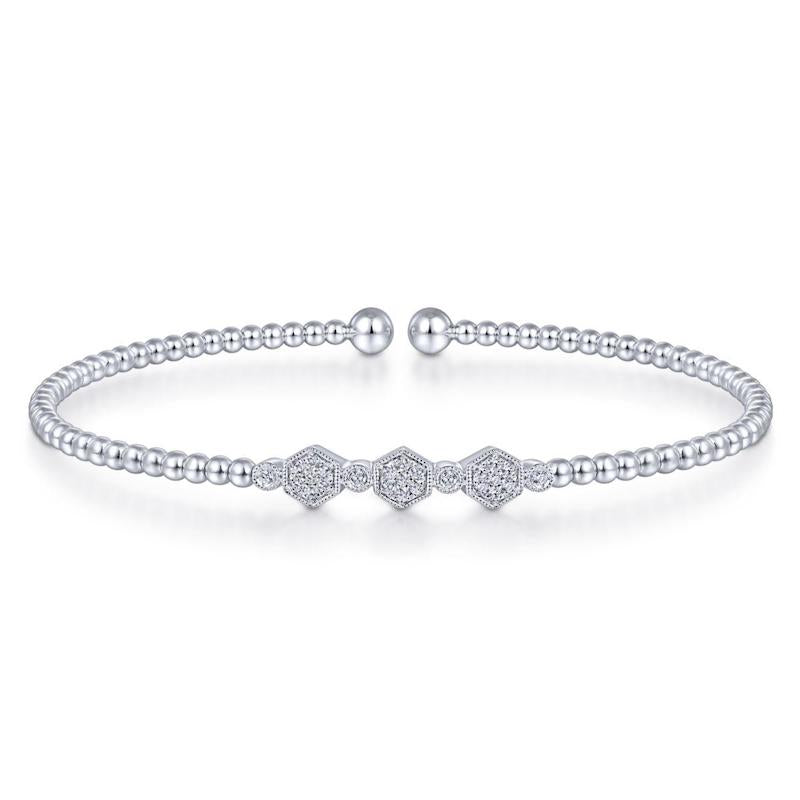 Gabriel & Co. 14k White Gold Bujukan Diamond Bangle Bracelet