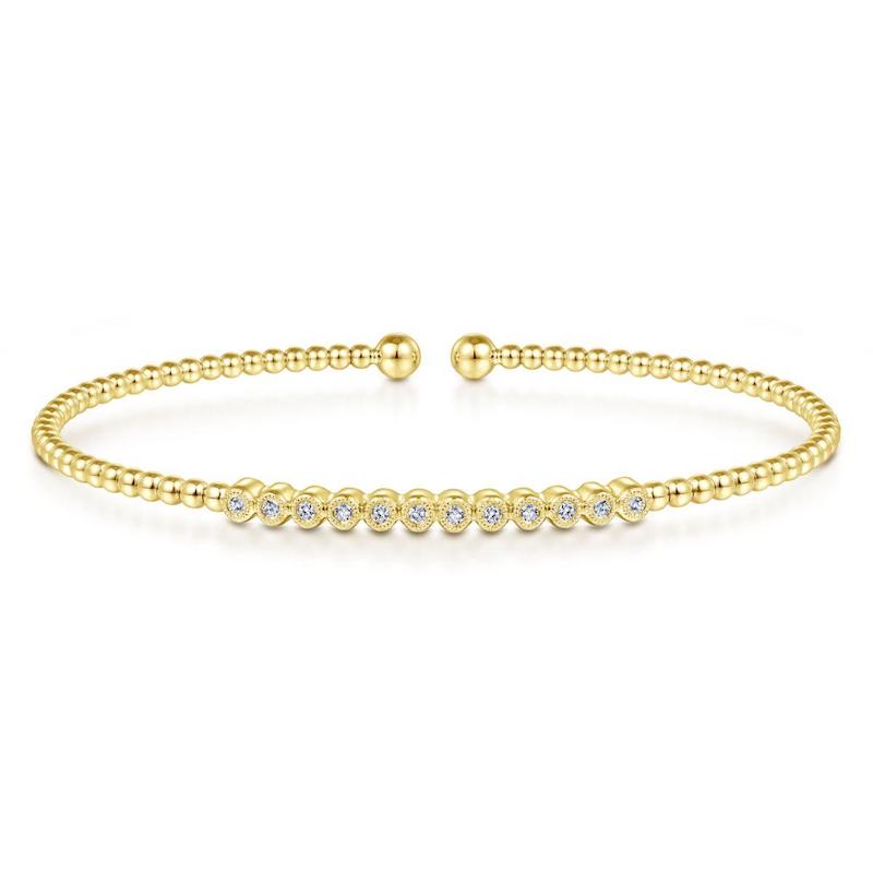 Gabriel & Co. 14k Yellow Gold Bujukan Diamond Bangle Bracelet