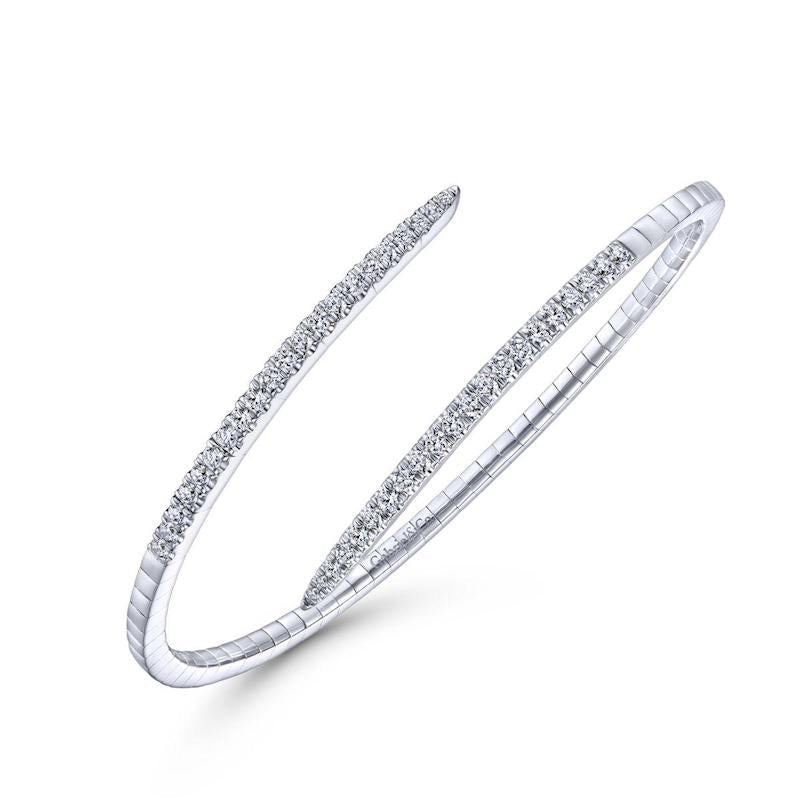 Gabriel & Co. 14k White Gold Demure Diamond Bangle Bracelet