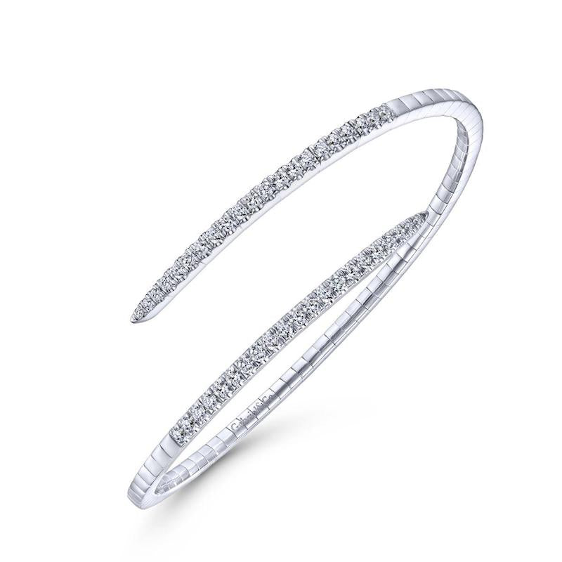 Gabriel & Co. 14k White Gold Demure Diamond Bangle Bracelet