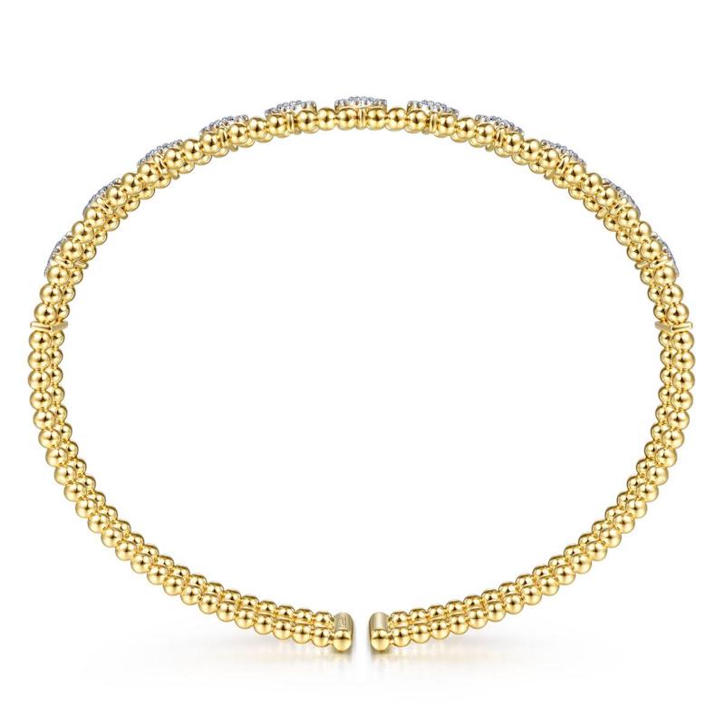 Gabriel & Co. 14k Yellow Gold Bujukan Diamond Bangle Bracelet