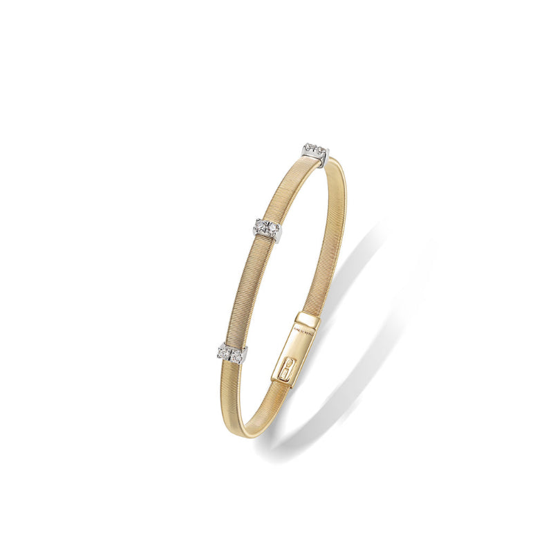 Marco Bicego Masai Collection 18K Yellow Gold and Diamond Single Strand Bracelet