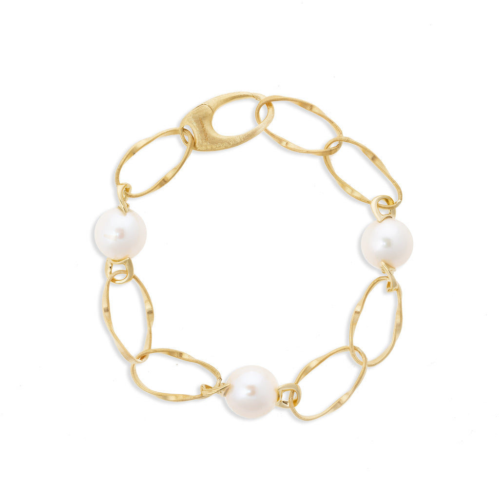 Marco Bicego Marrakech Collection 18K Yellow Gold and Pearl Link Bracelet