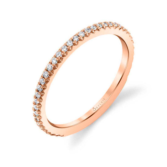 Sylvie Classic Wedding Band - Adorlee 18k Gold Rose