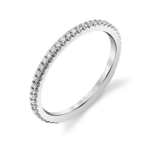 Sylvie Classic Wedding Band - Adorlee Platinum White