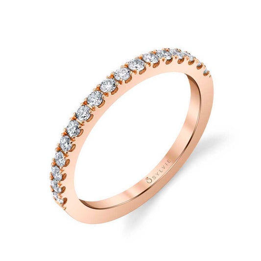 Sylvie Classic Diamond Wedding Band - Jacalyn 14k Gold Rose