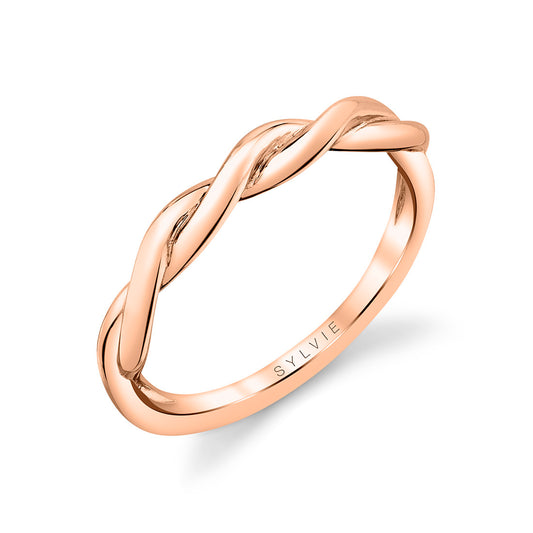 Sylvie Spiral Wedding Band - Yasmine 18k Gold Rose