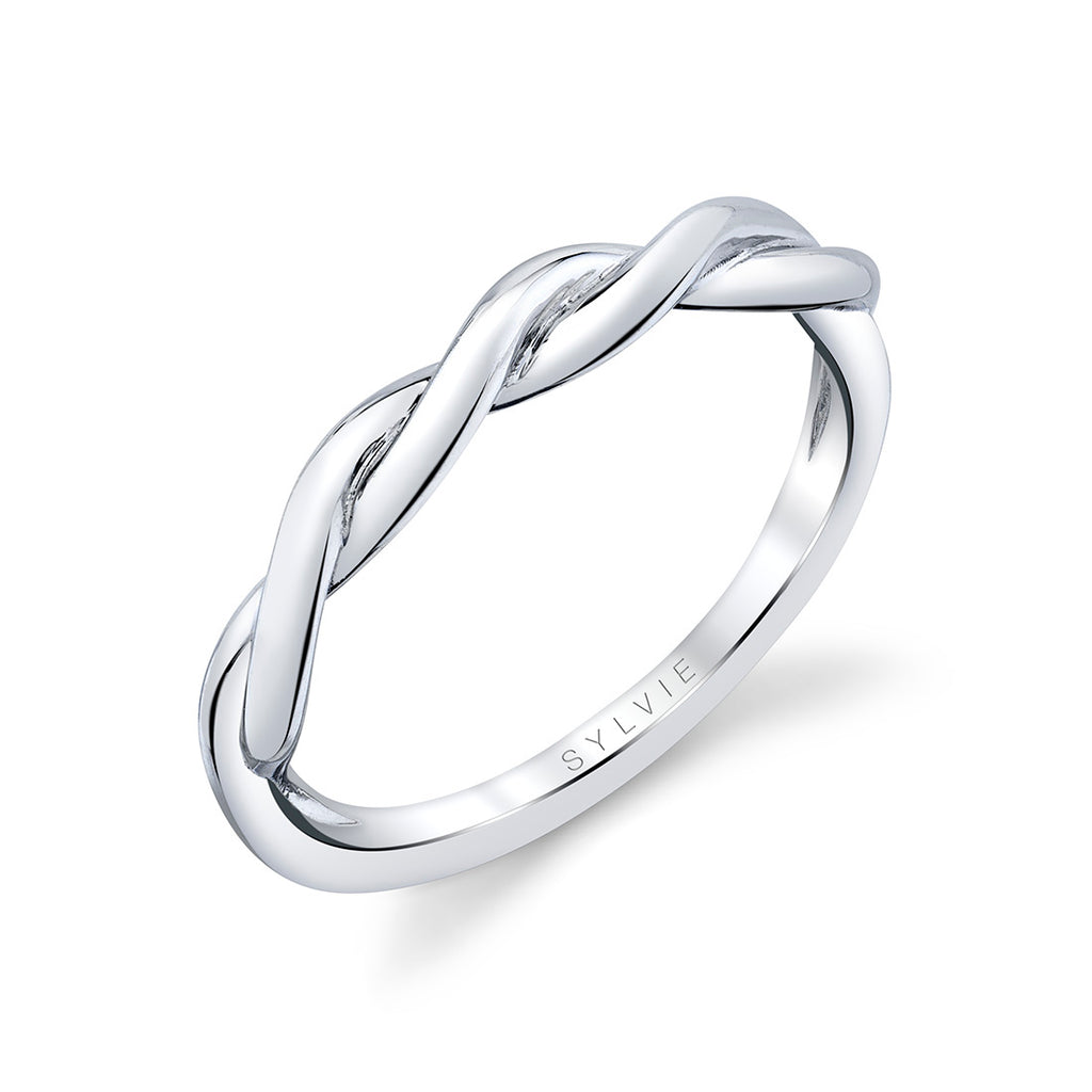 Spiral Wedding Band - Yasmine 18k Gold White