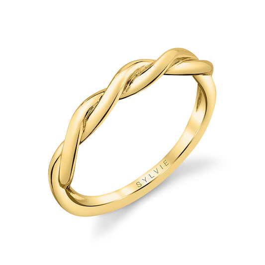 Sylvie Spiral Wedding Band - Yasmine 14k Gold Yellow