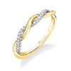 Modern Two Tone Spiral Wedding Band -Yasmine 18k Gold Yellow