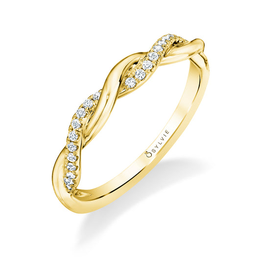 Sylvie Modern Spiral Wedding Band -Yasmine 14k Gold Yellow