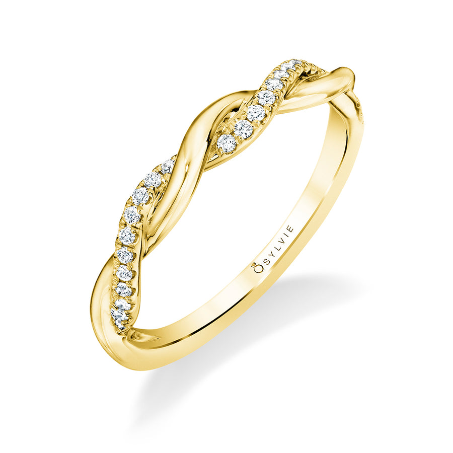 Modern Spiral Wedding Band -Yasmine 18k Gold Yellow