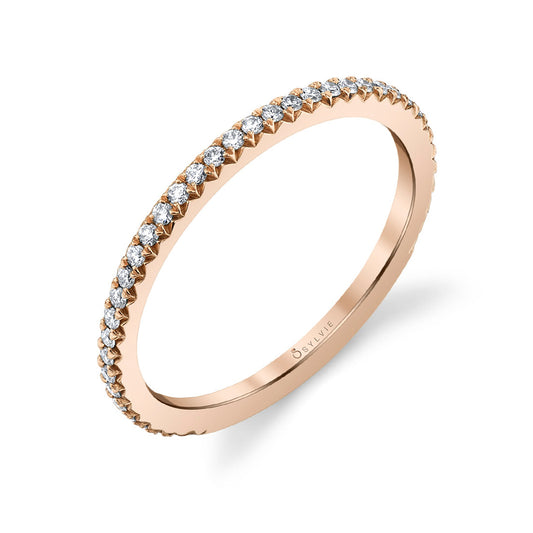 Sylvie Classic Wedding Band - Vivian 18k Gold Rose