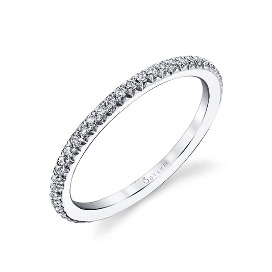 Sylvie Classic Wedding Band - Vivian Platinum White
