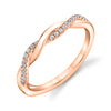 Twist Diamond Wedding Band - Evangeline 18k Gold Rose