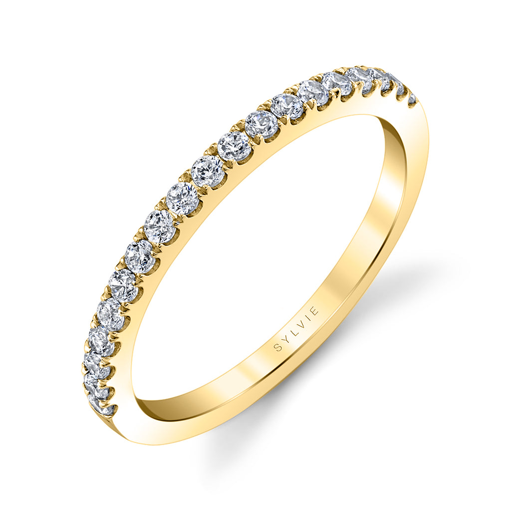 Diamond Wedding Band 14k Gold Yellow