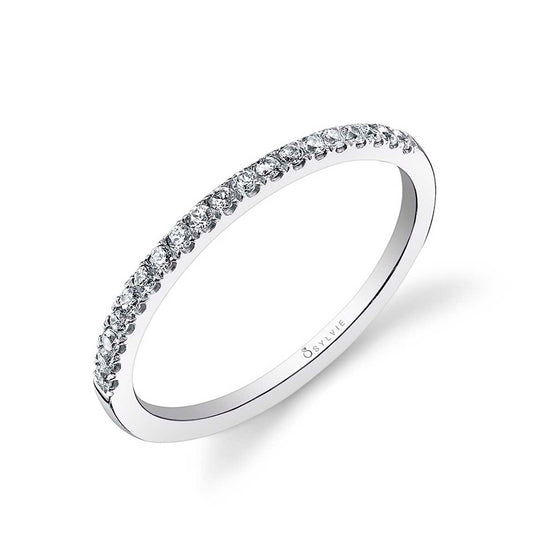 Sylvie Classic Wedding Band - Jenny 14k Gold White