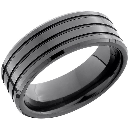 Lashbrook Black Ceramic 8mm Men's Wedding Band
