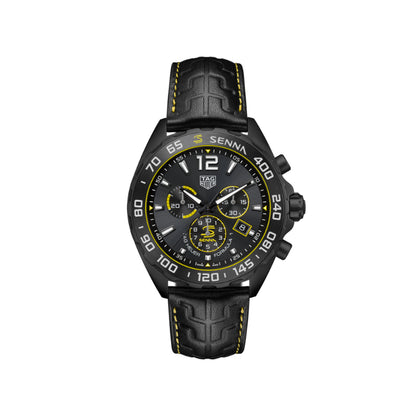 TAG Heuer Formula 1 Quartz Mens Grey Calf Leather Chronograph