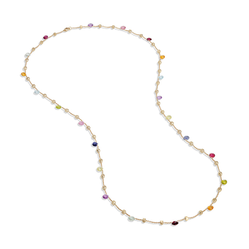Marco Bicego Paradise Collection 18K Yellow Gold Mixed Gemstone Long Necklace