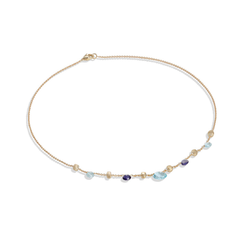 Marco Bicego Paradise Collection 18K Yellow Gold Iolite and Blue Topaz Short Necklace