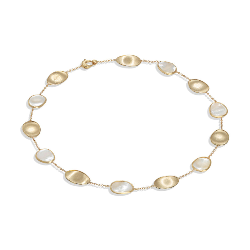 Marco Bicego Lunaria Collection 18K Yellow Gold White Mother of Pearl Short Necklace