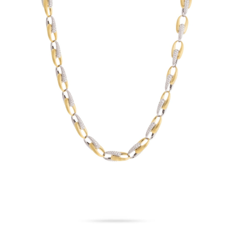 Marco Bicego Lucia Collection 18K Yellow Gold and Diamond Link Necklace