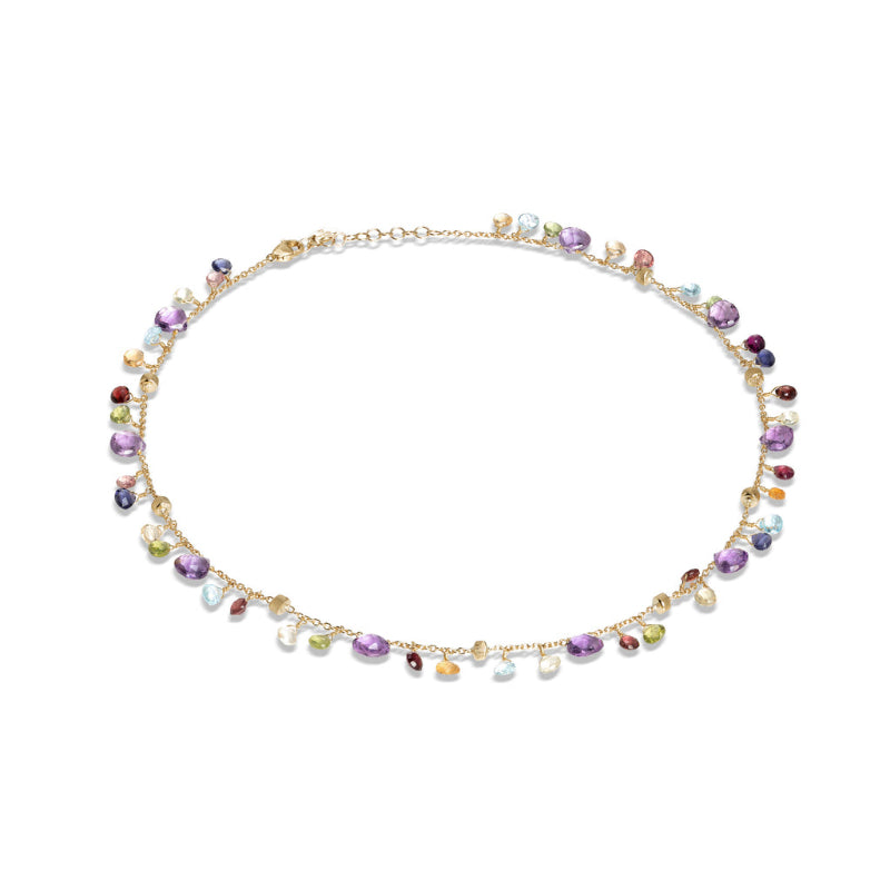 Marco Bicego Paradise Collection 18K Yellow Gold Amethyst and Mixed Gemstone Single Strand Necklace