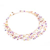 Marco Bicego Paradise Collection 18K Yellow Gold Amethyst and Mixed Gemstone Triple Strand Necklace