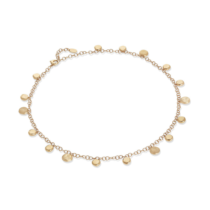 Marco Bicego Jaipur Collection 18K Yellow Gold Engraved and Polished Charm Short Necklace