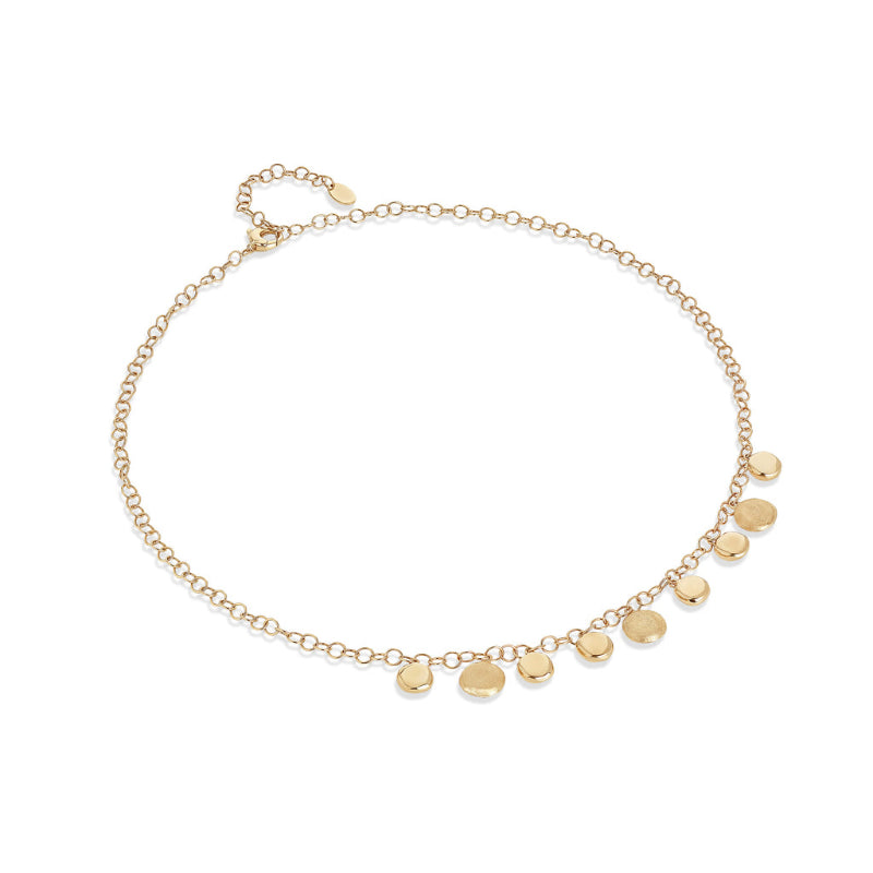 Marco Bicego Jaipur Collection 18K Yellow Gold Engraved and Polished Charm Half-Collar Necklace