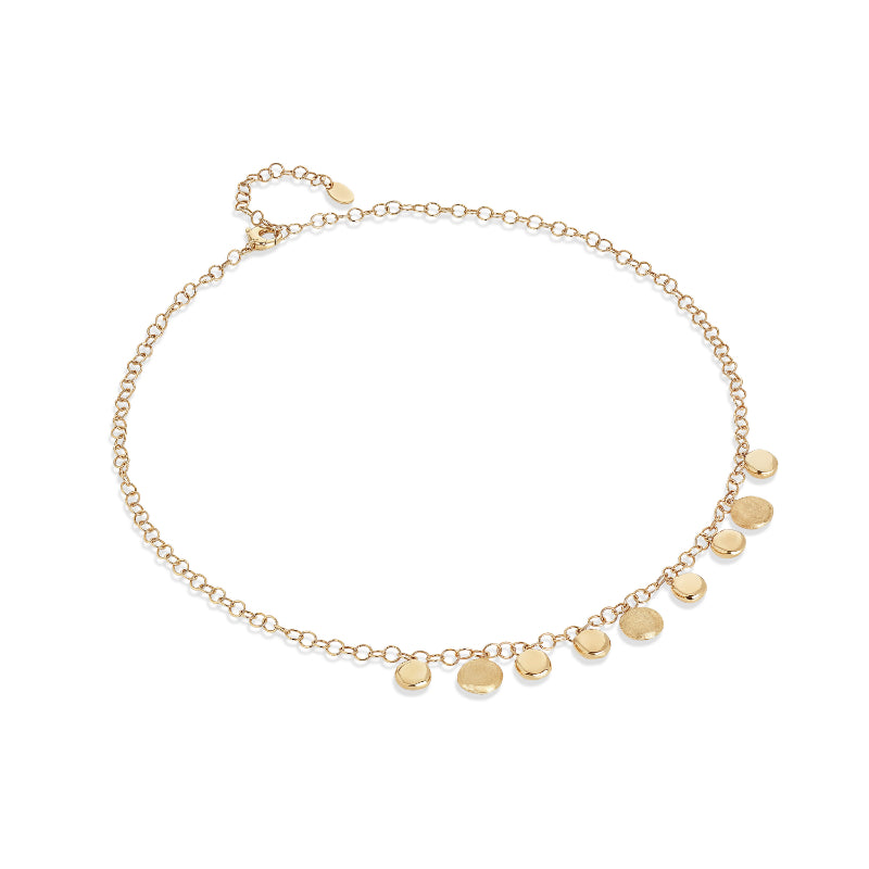 Marco Bicego Jaipur Collection 18K Yellow Gold Engraved and Polished Charm Half-Collar Necklace