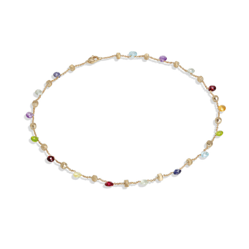 Marco Bicego Paradise Collection 18K Yellow Gold Mixed Stone Collar Necklacee