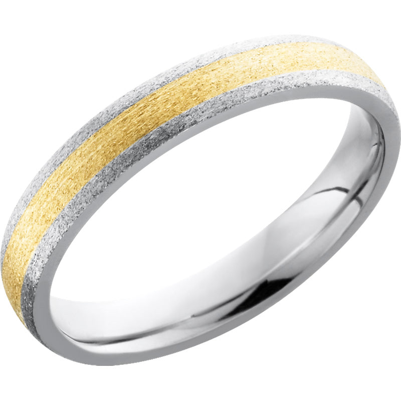 Lashbrook White & Yellow Cobalt Chrome 4mm Men's Wedding Band