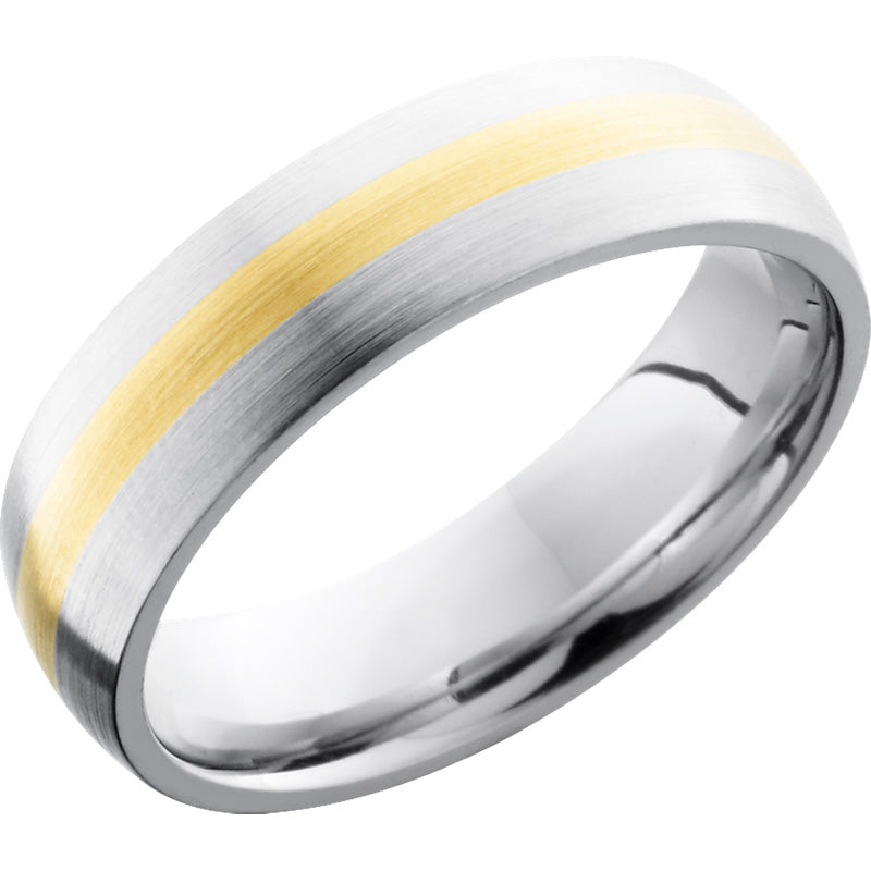 Lashbrook White & Yellow Cobalt Chrome 6mm Men's Wedding Band