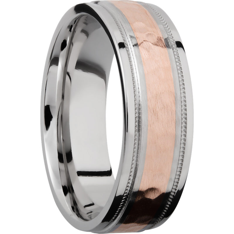 Lashbrook Rose & White Cobalt Chrome 7.5mm Men's Wedding Band